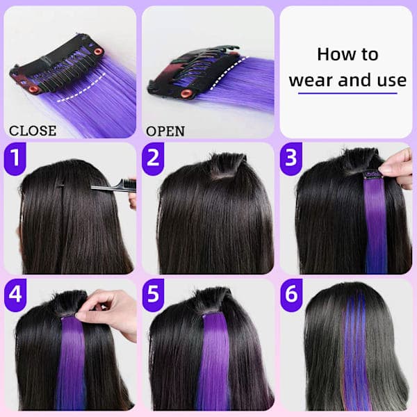 Clip-on hiustenpidennykset, 10 kpl