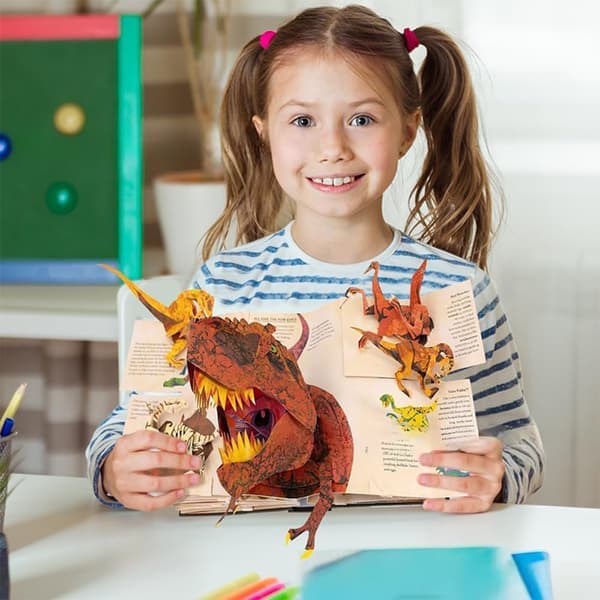 3D Encyclopedia Prehistorica Dinosaurs, Rolig Dinosaurieencyklopedi 3D-bild Pop Up-bok