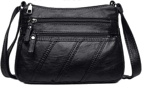 Vattenavvisande PU-läder Handväskor och Axelväskor för Kvinnor Crossbody Väska Messenger Väskor Svart T2 Black T2