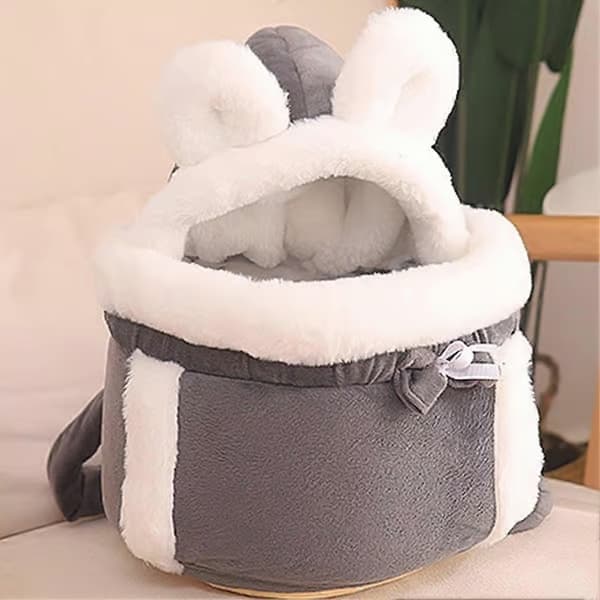 Husdjursväska söt ryggsäck för utomhusresor Light Grey XL