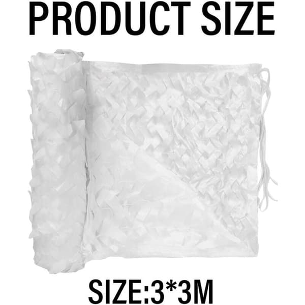 Perforert solseil - 120 g/m² - Polyester - Firkantet - 3 x 3 m - Hvit - For balkong, terrasse og hage