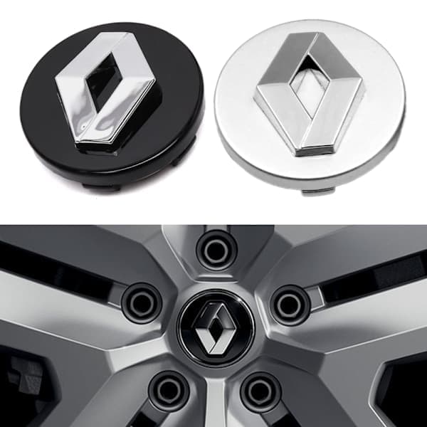 4 kpl - Renault pölykapselit / vannemerkit - Auto 60mm - Musta 60mm - Musta 60mm - Svart