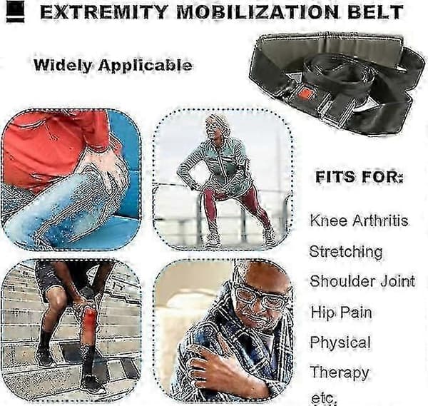 Dynamisk ledmobiliseringsbælte - Manuelt assisterende massage- og strækbælte, aktivitetsbælte til fysioterapi, rehabilitering og manuel terapi