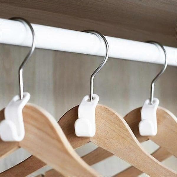 10-pakning Kleshengere - Koblingskrok - Organizer Hvit
