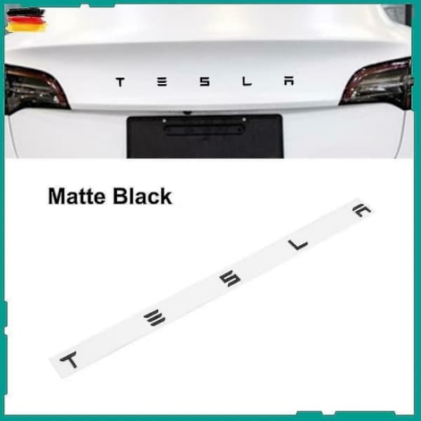 3D mattsvart Tesla text bagagelucka emblem (röd) röd red