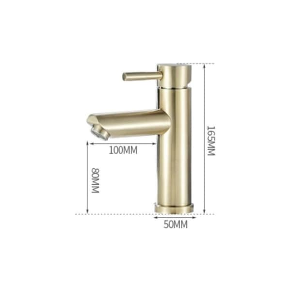 Blyfri mässingsblandare – Borstad guld – Keramisk ventil – 30 % vattenbesparing – Enkel 3/8\" installation