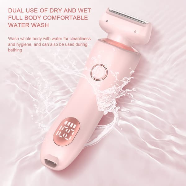 Silky Glide Pro Elektrisk Bikini Trimmer for Kvinner, 2-i-1 Hårfjerning for Ben, Armer, Underarmer & Ansikt Rosa