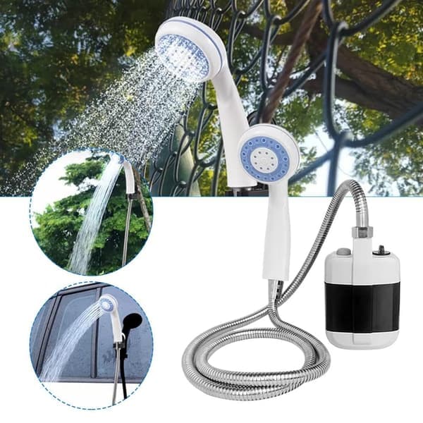 USB Genopladelig Bærbar Brusepumpe med Sprøjtehoved til Udendørs Forfriskning, Perfekt til Camping, Vandreture, Rejser, Bilvask, Kæledyr Basic-Sort Basic-black