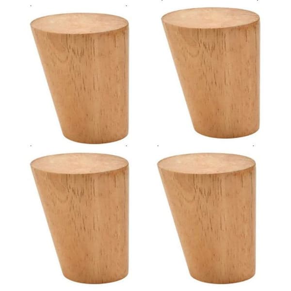 4 møbelben i tre (6 cm vinklede ben i heltre)