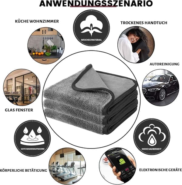 Mikrofiber Bil Tørrehåndklæde – Superabsorberende hurtigtørrende til professionel detailing
