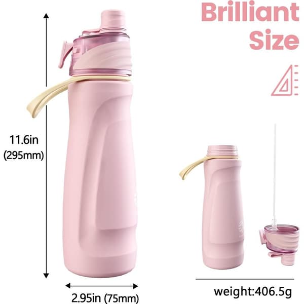 Isolerad sprayflaska – 750 ml rostfritt stål med dimfunktion – Rosa