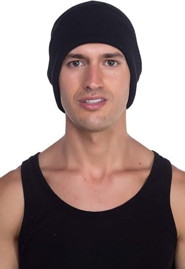 Topphatt män kvinnor - Unisex vikbar enfärgad stickad mössa