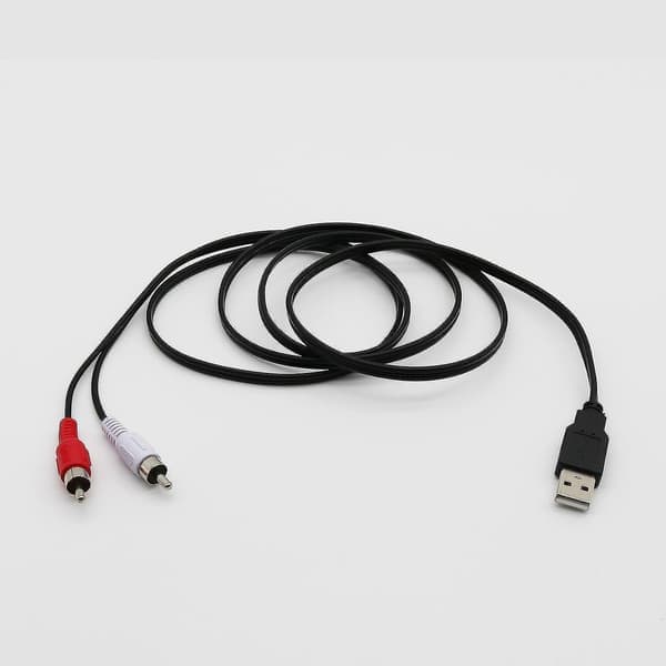 1,5 m USB A hann til 2x RCA Phono hann AV-kabelledning PC TV Aux lydvideoadapter