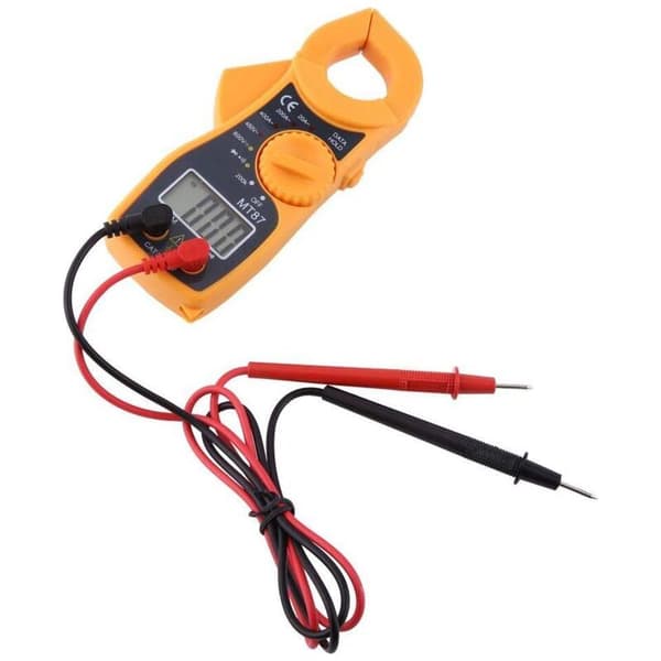 Automatisk digitalt multimeter, klemmbart digitalt multimeter AC/DC voltmeter amperemeter ohmmeter spenningstester stor digital LCD-skjerm