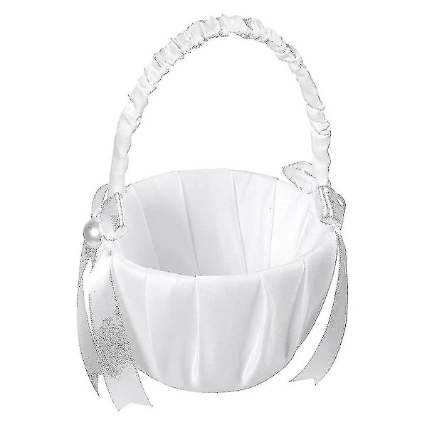 2-pack Bröllop Satin Blomsterkorg, Rosett Blomsterkorg