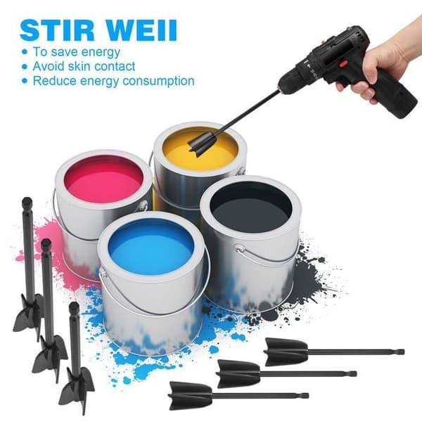 Epoxyblandere med boremaskine - 5+5 stk., genanvendelige - Velegnet til maling, epoxyharpiks