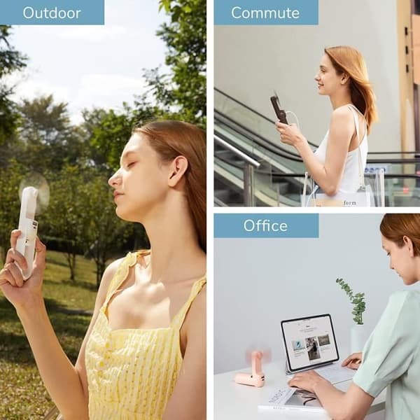 Miniblæser - KAKOO - Sammenfoldelig - 1500mAh - 2 Hastigheder - 60 dB Stille White
