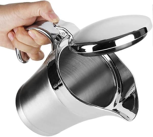 Dobbeltisoleret Sovsekande - Sovsekande i rustfrit stål med hængslet låg, ideel til sovs eller fløde til Thanksgiving (500 ml)