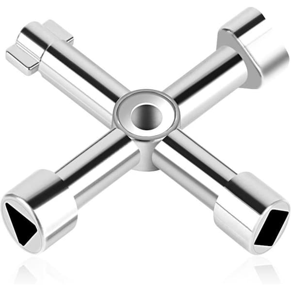 Multifunktionsnøgle - Uspecificeret - 4-vejs - Zinklegering - Kompatibel med elektricitet, vand, gas