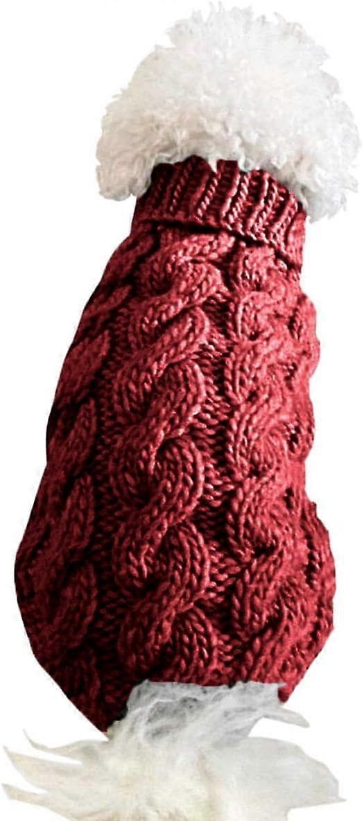 1 st Stickad Tröja med Halskrage för Hundar Vintervarmare Tjock Pullover Stickad Tröja Virkad Tröja Kläder