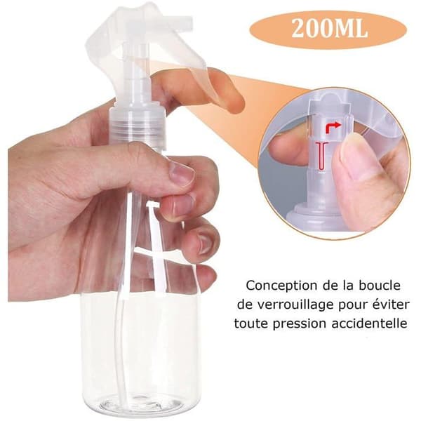 Tom 200 ml sprayflaske, pakke med 6 tomme plastsprayflasker, tom sprayflaske til desinfektionsmiddel, have