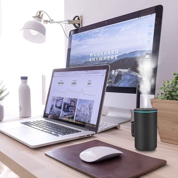 60 ml USB eterisk oljediffuser - Ultralyd luftfukter med justerbar tåkemodus og 7 LED-farger