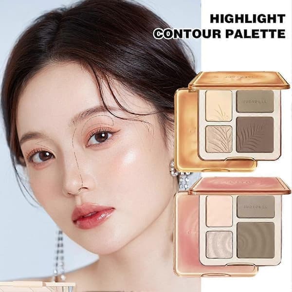 Judydoll Highlighter och Contour Palette Multifunktionellt Silkepuder för Naturlig Definition 02 Tree Shadow Disk 02 Tree Shadow Disk