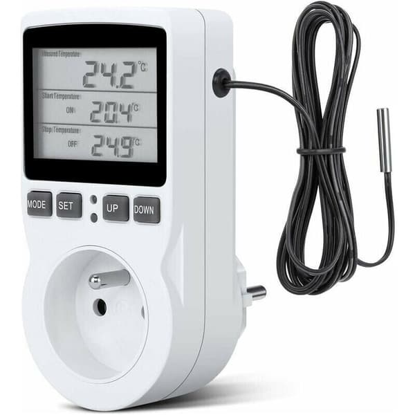 Termostatkontakt, Digital Timerkontakt, Programmerbar Digital Kontakt med Sond, Programmerbar Digital Timer, Termostatkontakt för Växthus och