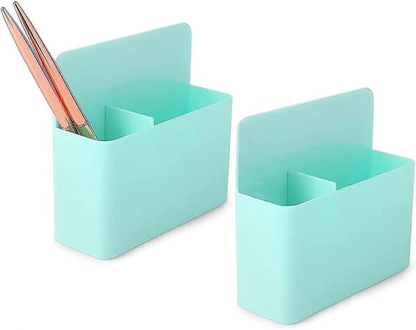 Magnetisk pennhållare för kylskåp, skåp eller whiteboard (mint, 2-pack)