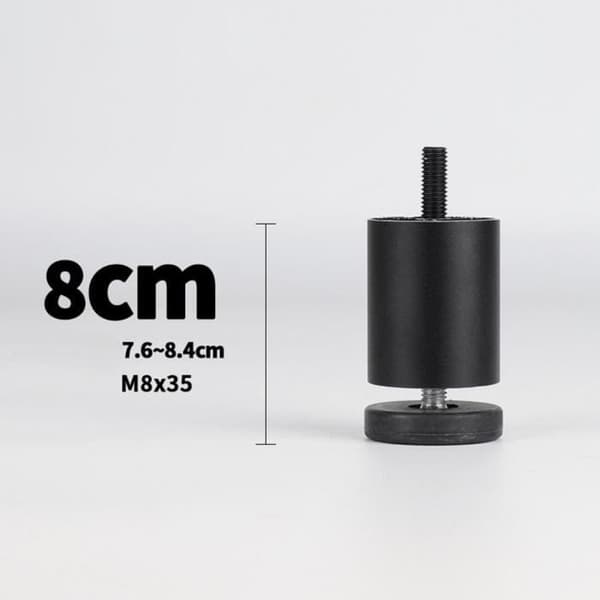 4 Stykker Aluminiumslegering Møbelben Sofa Bord TV-stander Støttefødder Sort 8cm Slidset