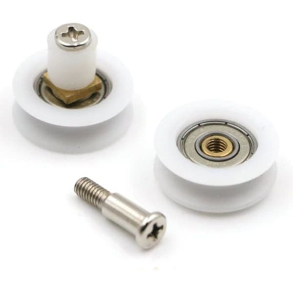 Set med 8 duschdörrsrullar, nylon och POM, 22,5 mm, för duschkabin