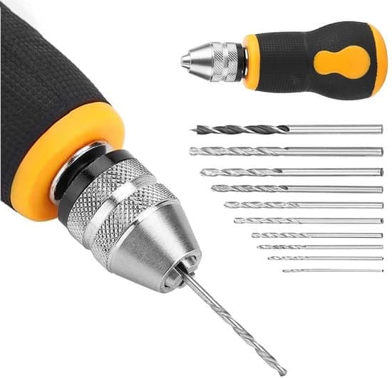 Håndholdt elektrisk drill - Mini drillbits - Trearbeid - Sklisikkert grep - 0,8-3,0 mm - Sølv