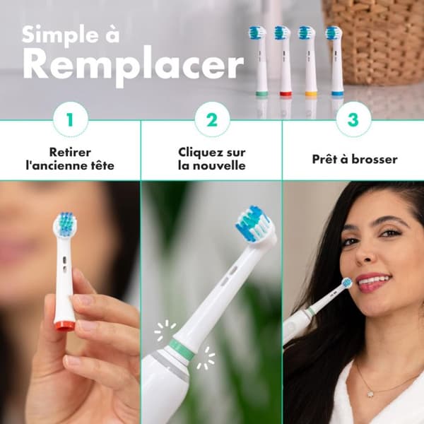 Kompatibla Oral-B Borsthuvuden, 4-pack - Premiumkvalitet, Förbättrat Plackskydd