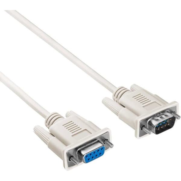 RS-232 Kabel - 1 Enhed - DB9 Han til Hun - 2m Forlænger - Til Computer