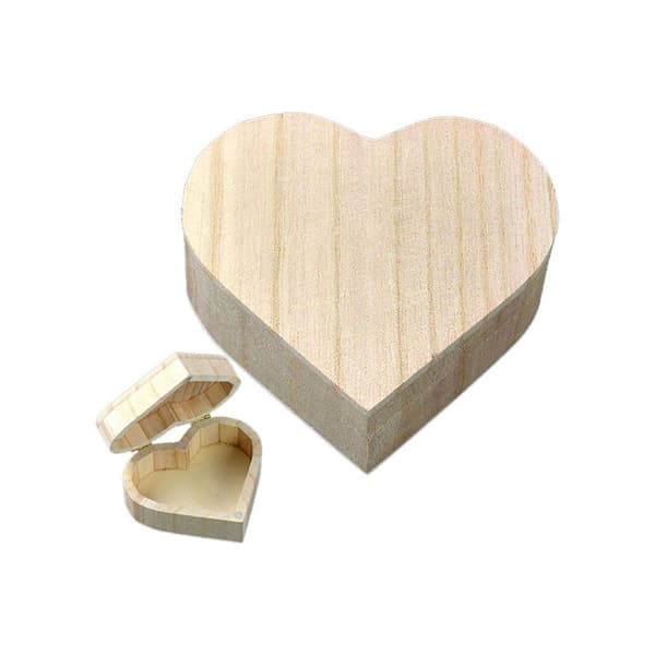 Hjerteformet opbevaringsboks til smykker, bryllupsgaver, makeup, kosmetik, øreringe, ringe og kontoropbevaring - Træ makeup-organizer