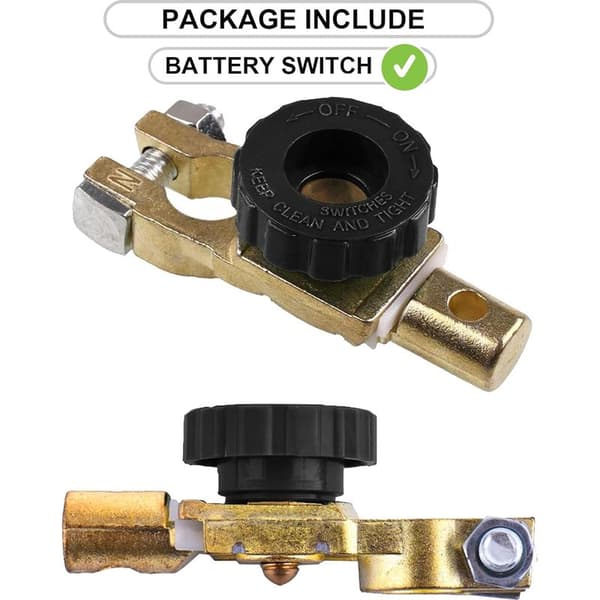 2 stk. 12V 24V Batteriafbryder, Bilbatteri Terminal Afbryder Isolator med Knap, Sort, til Bil, Lastbil, Båd
