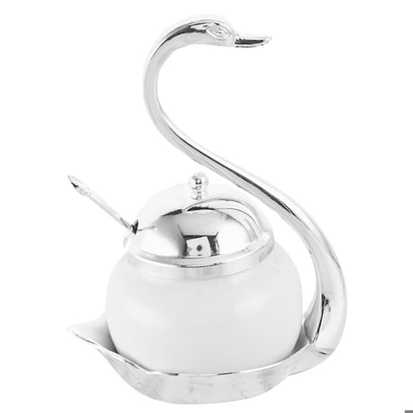 Svan Sockerburk Smakflaska - Silver Keramik - Hemlagad Kryddburk