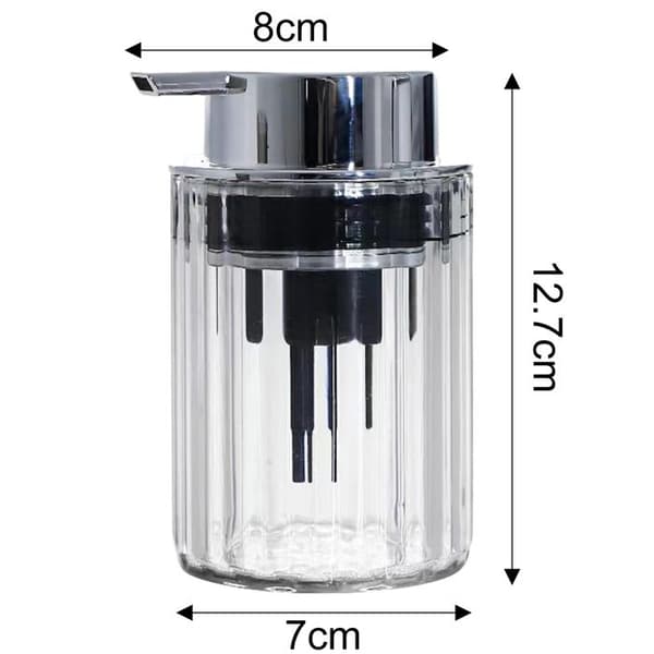 Set med 2 press-on skummande flaskor - transparent silver - plast