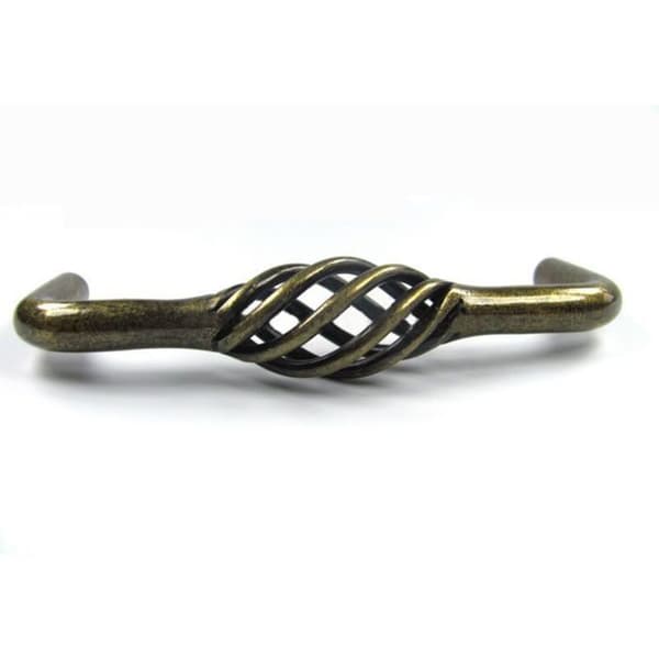Sett med 4 antikke Inconel skuffehåndtak for kommodedører - Bronse/96 mm