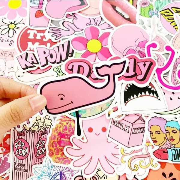 Kawaii-klistremerker - 100 stk - Vanntette - PVC - For barn og jenter