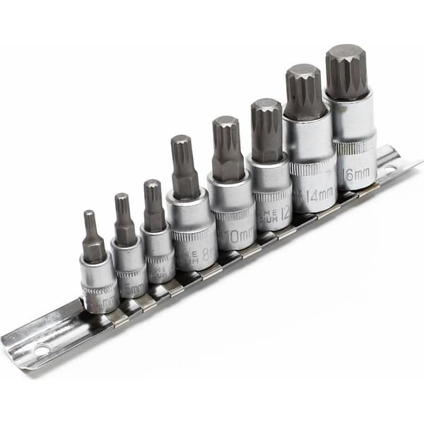 XZN Multi-spår Hylsnyckelsats, 8 delar, M4 - M16