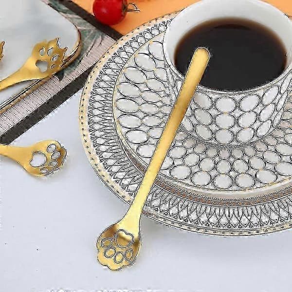 Kaffeske Dessertskeer 5,9 tommer Søde Kattekløer (6 stk., farve)