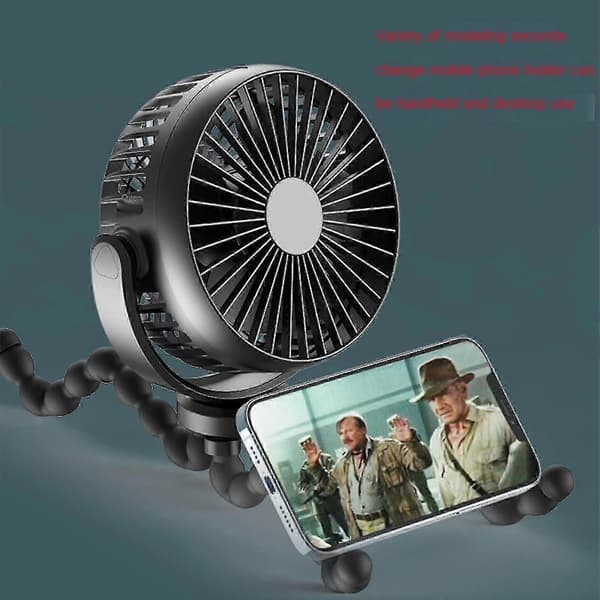 Blæksprutteventilator Klapvogn USB Håndholdt Ventilator Multifunktionel Miniventilator