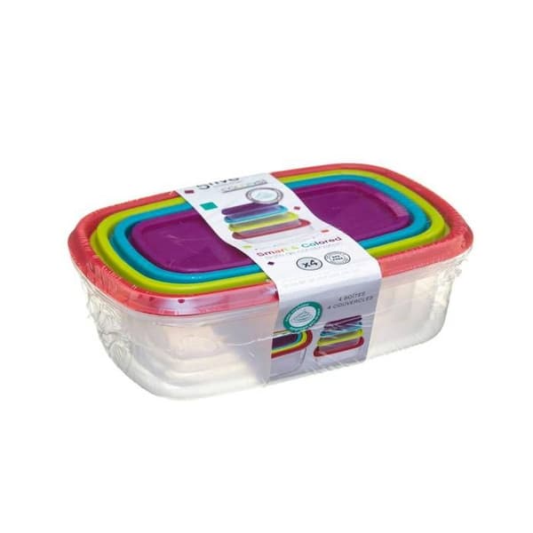 4 \"Colors\" oppbevaringsbokser i plast - 5 five simply smart