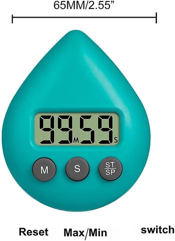 Digital dusjklokke med timer, vanntett timer med alarm og sugekopp Gul