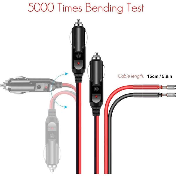 Kpl uros tupakansytytinsovitin 16 AWG 12V/24V yleisellä USB-virtajohdolla, autoinvertterille, ilmapumpulle, sähkömukille