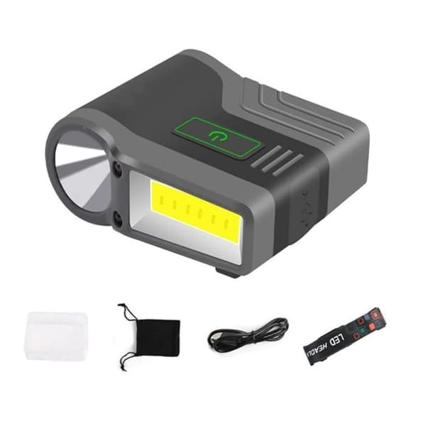 Håndfri LED-hatlampe, USB genopladelig, med bevægelsessensor, justerbar - .