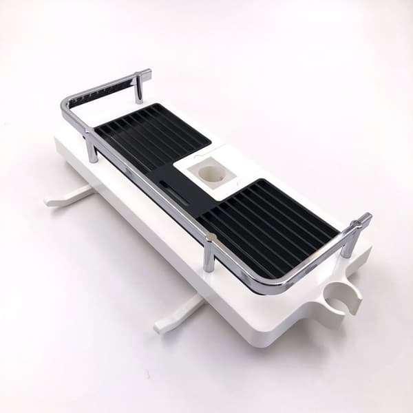 Dusjhylle for baderomsoppbevaring, 24-25 mm stangmontering, hvit, 1 stk