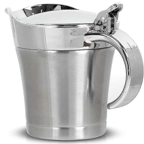 Dobbeltisoleret Sovsekande - Sovsekande i rustfrit stål med hængslet låg, ideel til sovs eller fløde til Thanksgiving (500 ml)