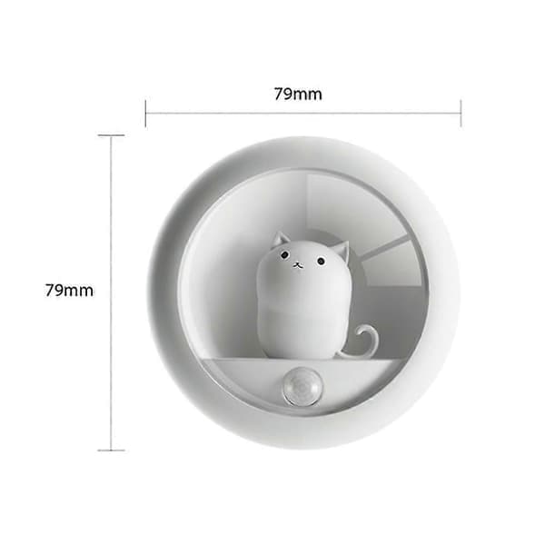 Katt bevegelsessensor nattlys garderobe korridor trapper sensor nattlys 4000k varmhvit USB oppladbar